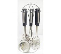 набор кух принадлежностей на подставке из нерж XH0237