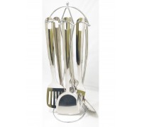 набор кух принадлежностей на подставке из нерж XH3207