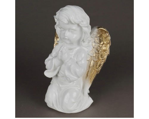 Ангел молящийся средний 32 cm белый с золотом