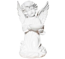 Ангел с чашей 33cm белый матовый 