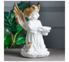 Ангел с чашей  32.5cm белый с золотом 