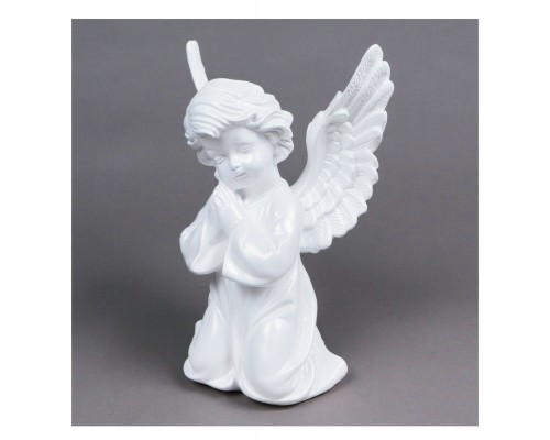 Ангел с крыльями средний 26.5cm белый глянец