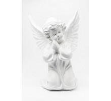 Ангел с крыльями средний 26.5cm белый матовый