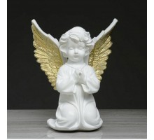 Ангел с крыльями большое 34cm белый c золотом