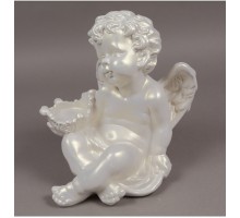 Ангел с подставкой для свечи 28.5cm перламутр