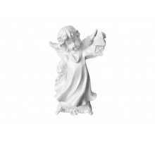 Ангел со светильником 26cm белый глянец