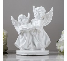 Ангел пара с книгой 24cm белый глянец