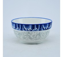  Керамическая пиала с цветочным орнаментом, сине-белая мод 003
