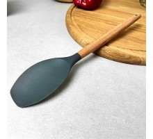 Лопатка силиконовая Ф-5 (32см) с деревянной ручкой