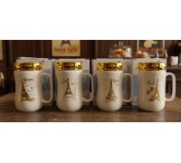 Кружка  керамика с крышкой (400 мл) 2212-34