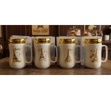 Кружка  керамика с крышкой (400 мл) 2212-34