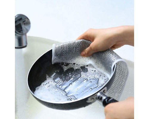 Салфетка для мытья посуды из метал нитей 20х20 5шт