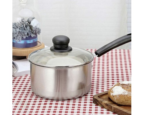 Ковш  из нерж с крышкой 16cm mod NG-04180