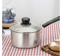 Ковш  из нерж с крышкой 18см мод NG-04180