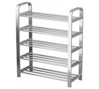 Полка для обуви металлическая, 5 яруса, хромированная