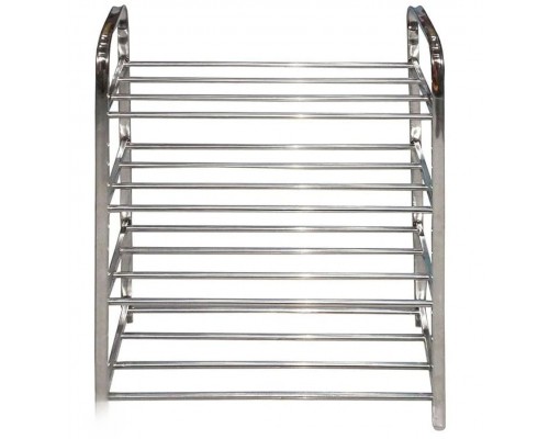 Полка для обуви металлическая, 4 яруса, хромированная