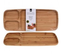 Сервировочный поднос-менажница Excellent Houseware, 39х16 см, бамбук