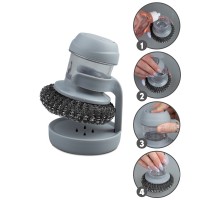 Кухонная щетка-дозатор со стальной мочалкой