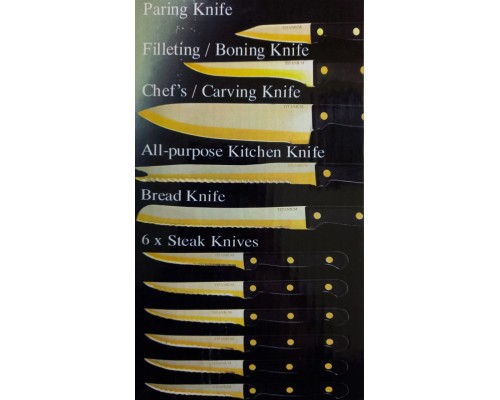 Набор  ножей с подставкой 11 ед (17с)