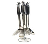 набор кух принадлежностей на подставке из нерж XH9207