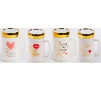 Кружка  керамика с крышкой (400 мл) 10289